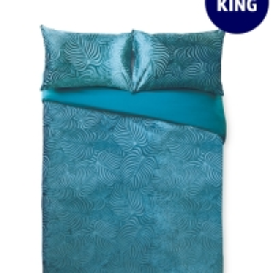 Aldi  Jacquard Velvet Green King Duvet Set