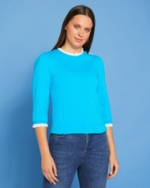 Dunnes Stores  Savida Frilled Pearl Shoulder Sweatshirt