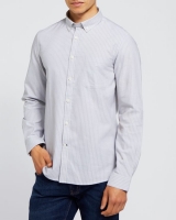 Dunnes Stores  Slim Long-Sleeved Oxford Stripe Shirt