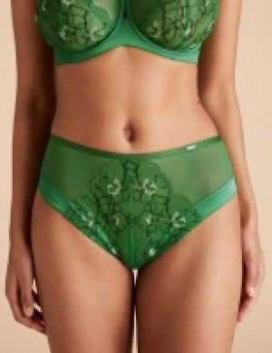Autograph Allure Embroidered High Leg Knickers
