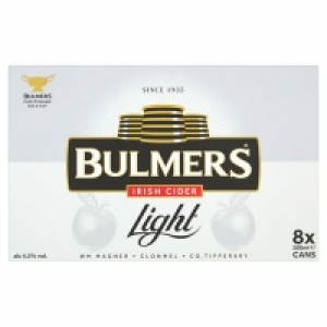 BULMERS LIGHT IRISH CIDER CAN PACK 8 X 500ML 14.50 €