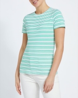 Dunnes Stores  Short-Sleeved Stripe Stretch T-Shirt