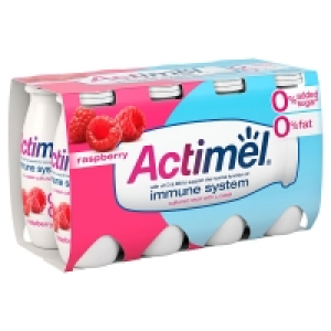 Actimel 0% Fat Raspberry Drink 8 Pack