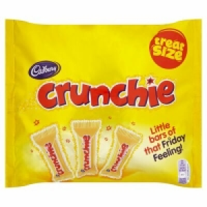 CADBURY CRUNCHIE CHOCOLATE BARS TREAT SIZE 12 PACK 206G
