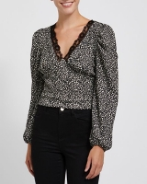 Floral Lace Trim Blouse