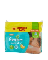 Dunnes Stores  Pampers Baby Dry Size: 4 Jumbo Plus Pack - 86 Nappies
