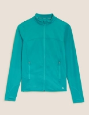 Goodmove Funnel Neck Zip Up Long Sleeve Track Top