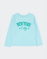 Dunnes Stores  Glitter Print Long-Sleeved Top (2-10 years)