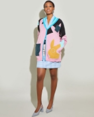 Joanne Hynes Applique V-Neck Knit Cardigan