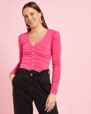 Dunnes Stores  Savida Pearl Placket Front Top