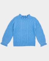 Dunnes Stores  Cable Frill Neck Knit Jumper (3-10 years)