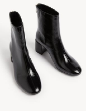 Leather Block Heel Ankle Boots 76.00 €