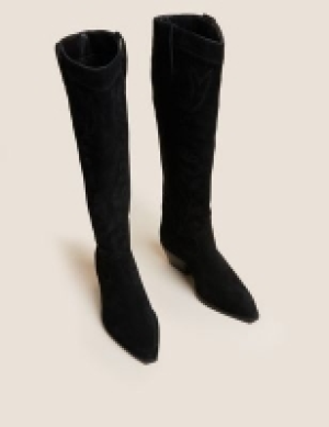 Marks and Spencer Per Una Suede Western Block Heel Knee High Boots