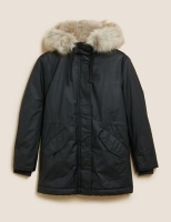 Marks and Spencer M&s Collection Waxed Stormwear Faux Fur Lined Parka Coat