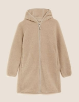 Marks and Spencer M&s Collection Borg Textured Lightweight Hooded Jacket