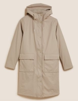 Marks and Spencer M&s Collection Rubber Hooded Funnel Neck Raincoat