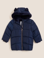 Marks and Spencer M&s Collection Stormwear Kitten Ear Padded Longline Coat (2-7 Yrs)