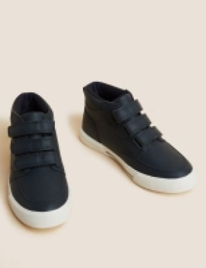 M&s Collection Kids Freshfeet Riptape High Tops (1 Large - 7 Large)
