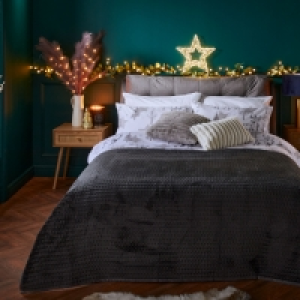 Aldi  Embroidered Velvet Bedspread