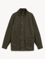 Marks and Spencer M&s Collection Pure Cotton Wax Jacket with Stormwear