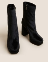 Marks and Spencer M&s Collection Velvet Platform Square Toe Ankle Boots
