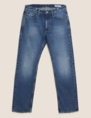 M&s Collection Straight Fit Authentic Jeans with Hemp