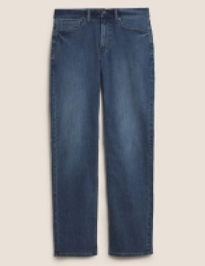 M&s Collection Shorter Length Straight Fit Stretch Jeans