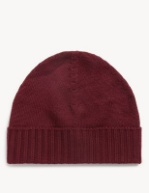 Jaeger Pure Wool Knitted Beanie Hat