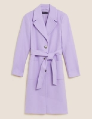 M&s Collection Belted Single Breasted Tailored Coat