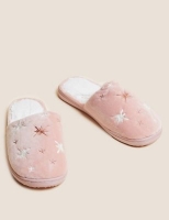 Marks and Spencer M&s Collection Embroidered Slippers with Secret Support