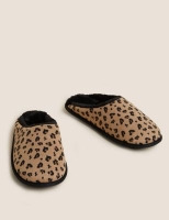 Marks and Spencer M&s Collection Leopard Print Faux Fur Lined Mule Slippers