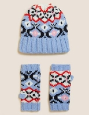 Knitted Fair Isle Hat & Gloves Gift Set 23.80 €