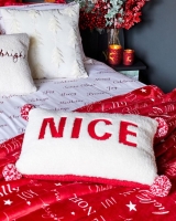 Dunnes Stores  Naughty-Nice Sherpa Cushion