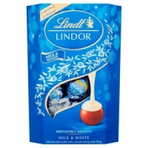 LINDT LINDOR MILK & WHITE CHOCOLATE CORNET 200G