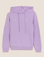 Marks and Spencer M&s Collection Cotton Rich Embellished Hoodie