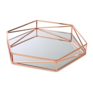 Aldi  Rose Gold Hexagonal Drinks Tray