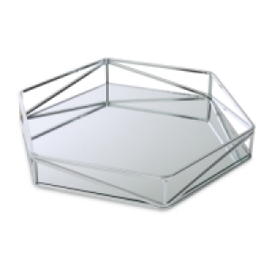 Silver Hexagonal Drinks Tray