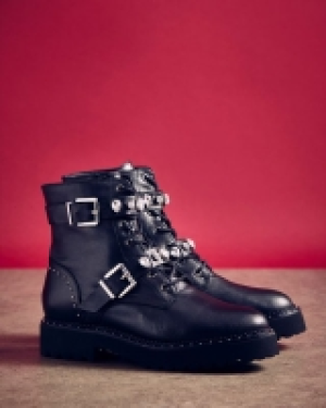 Leather Jewel Stud Boot