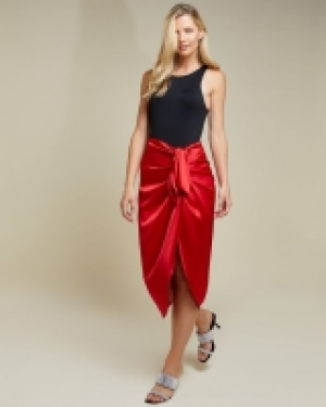 Tie Satin Skirt