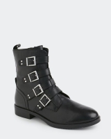 Dunnes Stores  Leather Flat Buckle Boot