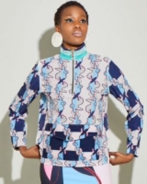 Dunnes Stores  Joanne Hynes Printed Half-Zip Rabbit Top