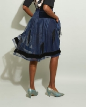 Joanne Hynes Mesh Midi Skirt With Tassel Applique