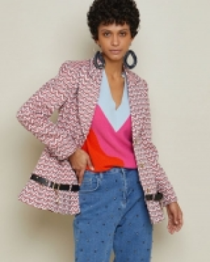 Joanne Hynes Blazer Suit Jacket in Sound Wave Jacquard