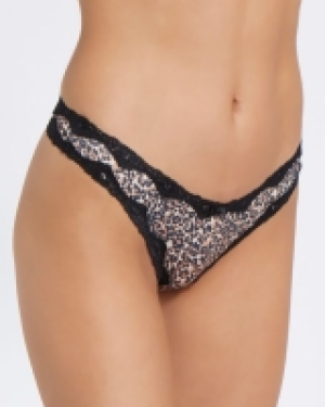 Microfibre Lace Thongs - Pack Of 3