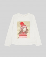 Dunnes Stores  Embellished Print Long-Sleeved Top (3-8 years)