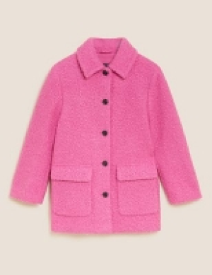 Marks and Spencer M&s Collection Textured Relaxed Short Car Coat