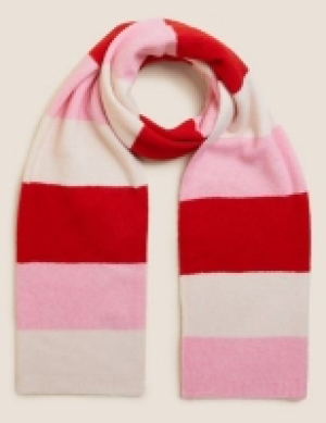 M&s Collection Knitted Striped Scarf