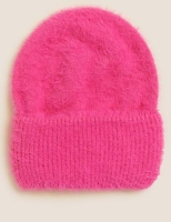 Marks and Spencer M&s Collection Fluffy Textured Turn Up Beanie Hat