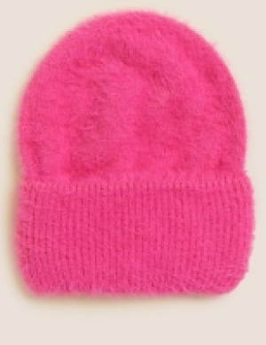 M&s Collection Fluffy Textured Turn Up Beanie Hat