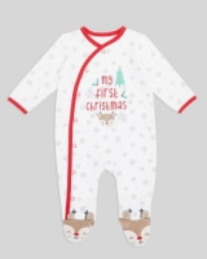 Christmas Velour Sleepsuit (Newborn-12 months)